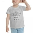 thumbnail image 3 of Princess Are Born In April Funny Toddler T-Shirts for Boys Girls (Gray, Youth M), 3 of 5