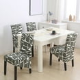 thumbnail image 4 of Large Dining Chair Covers,XL Stretch Printed Chair Protector Universal Removable Washable Anti-Dust Modern Spandex Chair Slipcovers for Kitchen Hotel Wedding-6 Pcs-D, 4 of 9