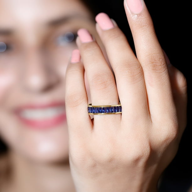 Lab created sapphire eternity band deals