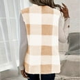 thumbnail image 6 of Inleife Women's Winter Vest Women's Plaid Print Patch Patchwork Cardigans Pocket Sleeveless Cardigan Coat Tops, 6 of 6