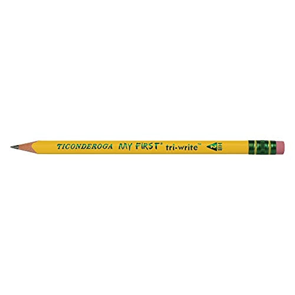 Primary Size Wood-Cased #2 HB Soft Yellow 36-Pack My First Tri-Write Pencils with Eraser