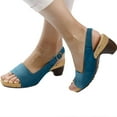 thumbnail image 3 of ZTTD Sandals for Women Elegant Comfortable Open Toe Low Heel Sandals Light Blue, 3 of 7
