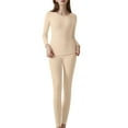 thumbnail image 2 of Women Fleece Lined Thermal Base Layer Set - Long Sleeve Shirt & Leggings for Cold Weather Skin XXXL, 2 of 9