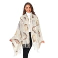 thumbnail image 3 of FORMRS Womens Scarf Winter Soft Long Big Warm Shawls Wrap Tassel Scarves, Watercolor Seashells, 3 of 9