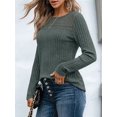 thumbnail image 6 of Women'S Lace Long Sleeve Shirt Fall Top Fashion Dreesy Casual Tunic Sweaters Mesh Clothes Green L, 6 of 8