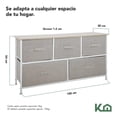 thumbnail image 4 of Cómoda Horizontal KingsHouse de Tela con 5 Cajones, Estructura de Acero y MDF, 4 of 5