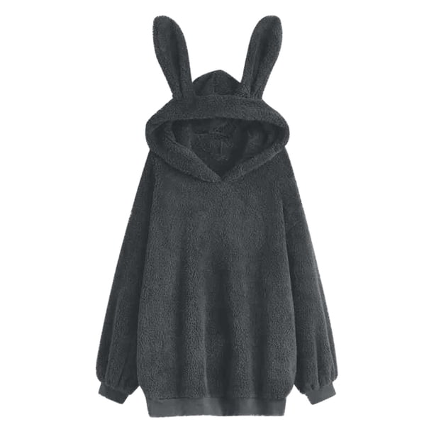 Puntoco Blusa de manga larga con orejas de conejo y forro polar de cordero para mujer Puntoco Puntoco-1
