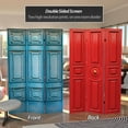 thumbnail image 2 of Oriental Furniture 6 ft. Tall Double Sided Fancy Door Panel Canvas Room Divider, 2 of 7