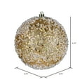 thumbnail image 2 of Vickerman 4.75" Gold Glitter Hail Ball Ornament, 4 per Bag, 2 of 2