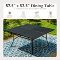 thumbnail image 3 of Sophia & William Metal Outdoor Square Dining Table with Umbrella Hole for 8, Black, 3 of 8