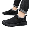 thumbnail image 2 of IEMIEMIEM Mens Snow Boots Winter Shoes Comfortable Cotton-Padded Plush Lined Slip on Casual Warm Walking Orthopedic Sneakers Waterproof House Shoes 7.5 Wide Black, 2 of 8
