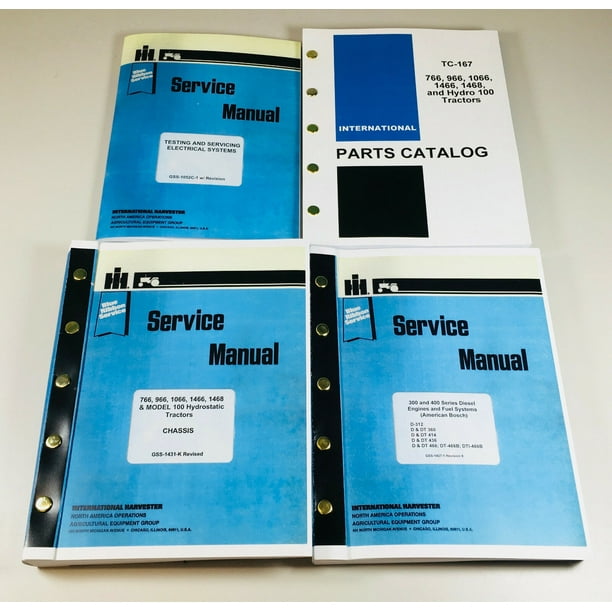 International 766 966 1066 1466 Tractor Service Parts Manual Engine Ovhl Gd Walmart Com
