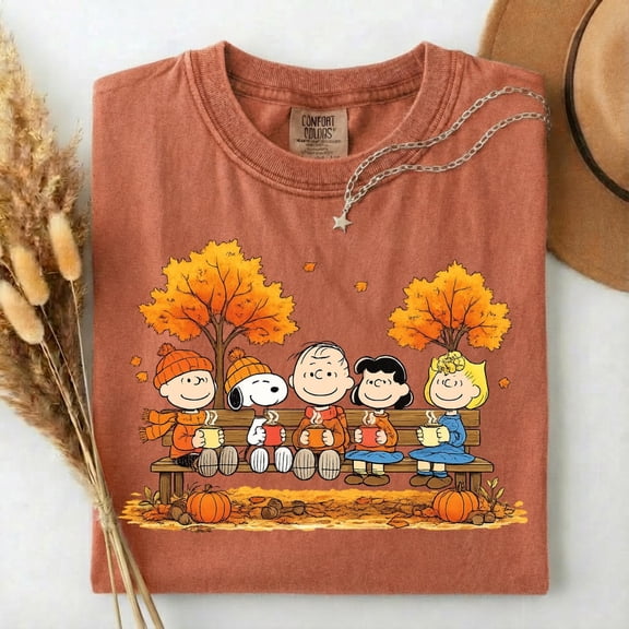 Cozy Fall Friends Pumpkin Shirt Autumn Coffee Graphic Tee All Size S-3XL