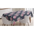 thumbnail image 1 of Floral Tablecloth, Winter Flowers Birds Pink Camellias with White Anemone Petals Carnation Branches, Rectangular Table Cover for Dining Room Kitchen, 52 X 70 Inches, Multicolor, by Ambesonne, 1 of 3