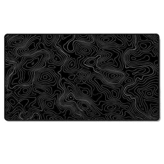 PLERISE Extra Large Gaming Mouse Pad with Black Topographic Design, Non Slip Desk Mat for Computer Laptop Office, 1 Pack
