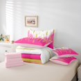 thumbnail image 6 of Homewish Modern Graffiti Geometric 7-Piece Bedding Comforter Set,Minimalist Artistic King Bedding Sets,Pink White Gold Bed Sheets For Girls Kids,Breathable Home Decor Reversible, 6 of 8