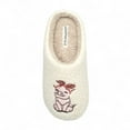 thumbnail image 2 of Aéropostale Women’s Fuzzy Pig Mule Slippers – Ivory Slip-On House Shoes with Cute Pink Pig  Red Bow Embroidery, 2 of 6