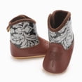 thumbnail image 4 of Booties for Baby & Toddler Cowboy Cowgirl Boots Infant Western Boots Toddler Boys Girls Round Toe Riding Mid Calf Boots Size 12-15 Months, 4 of 9