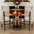 thumbnail image 3 of Zimtown Bar Package of 2, Metal Height Patio Bar Chairs for Bistro, Garden, Patio, High Bar Chairs for Indoor and Outdoor, 3 of 8