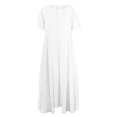 thumbnail image 4 of Liquidation d'Été 2025! Robe Grande Taille pour Femmes, Liquidation de Robe d'Été pour Femmes, Mode Femmes Été Décontractée Col Rond Manches Courtes Robe Unie, 4 of 4