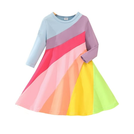 

ZRBYWB Girls Dresses Toddler Girls Long Sleeve Print Princess Green Dress Dance Party Dresses Fall Winter Clothes Party Dress