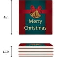 thumbnail image 3 of FMSHPON Merry Christmas Theme Set of 8 Coaster for Drinks, Absorbent Ceramic Stone Coasters Cup Mat with Cork Base for Home Kitchen Room Coffee Table Bar Decor, 3 of 4