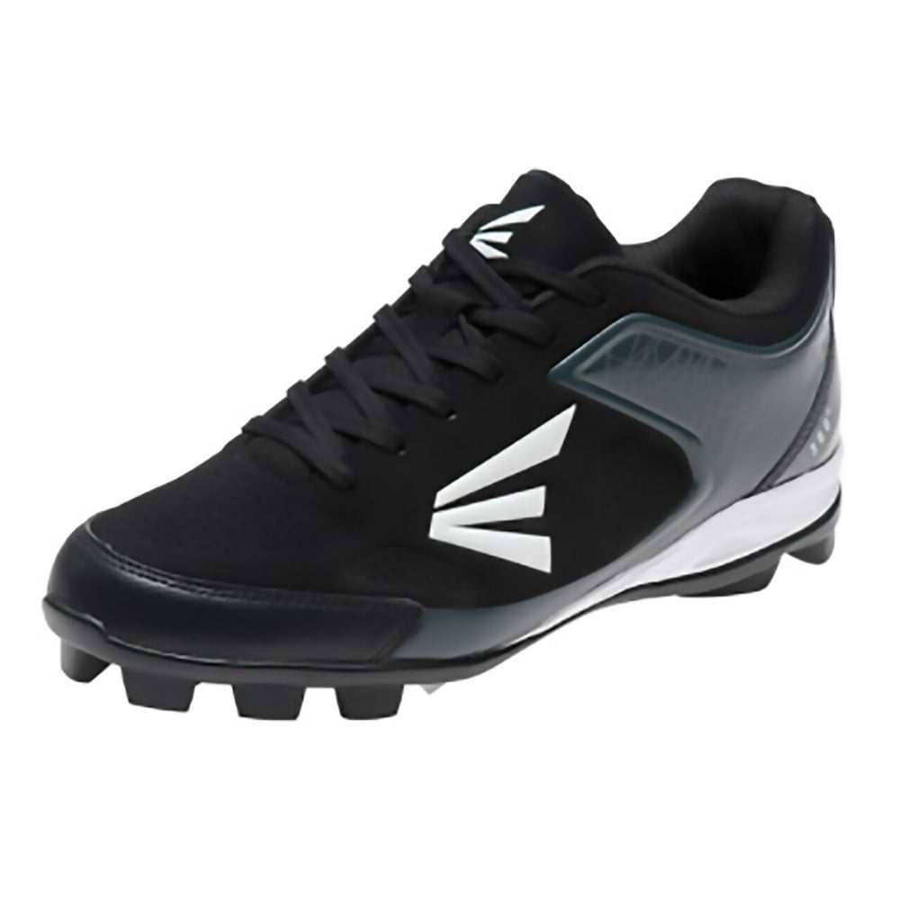 Easton Boys Molded Baseball Cleat, Low, Black/Charcoal/White, Size 2.5