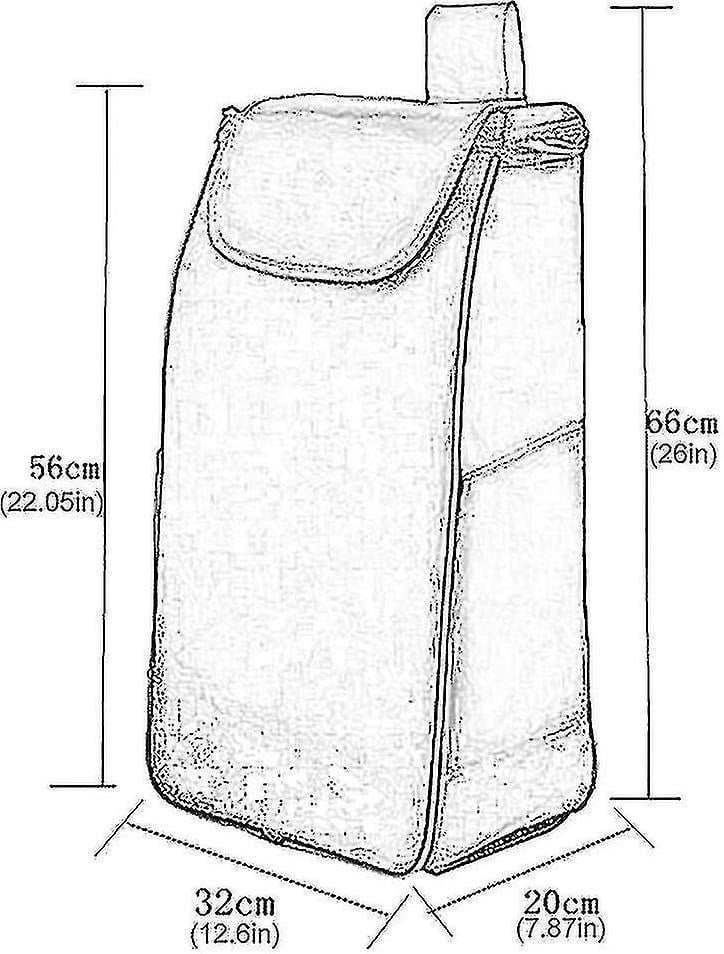 Sac De Remplacement Pour Caddie De Courses - 55x34x20 Cm, Tissu, Poches Latérales, Plaque Inférieure Incluse - 2