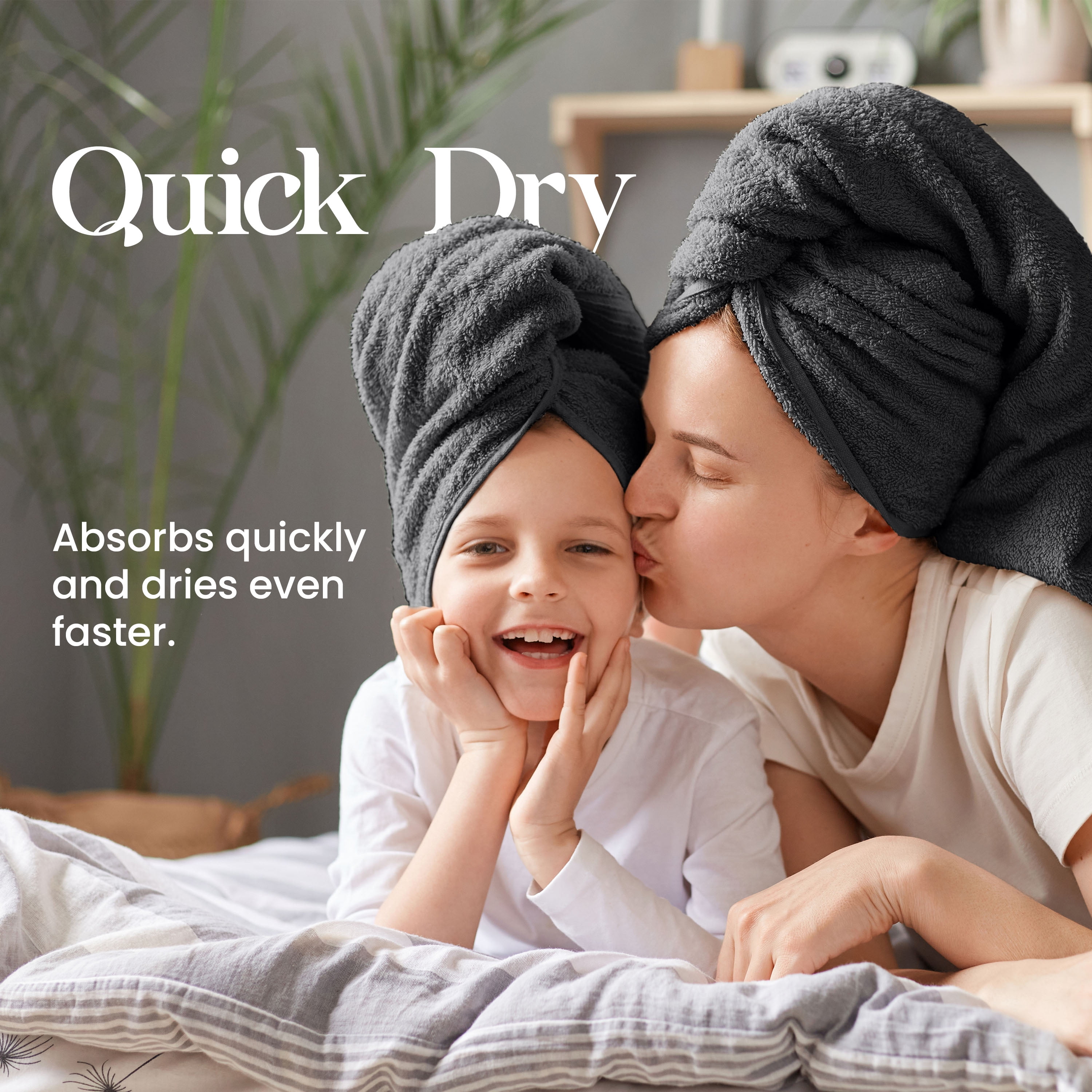 Utica 6-Piece Towel Set | 100% Cotton Soft & Absorbent Everyday Towels | Black