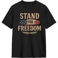 thumbnail image 2 of Stand with Freedom Men's Cotton T-Shirts Casual Basic Crew Neck Tshirts Short Sleeve Fashion Tee Shirts,, 2 of 6