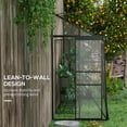 thumbnail image 2 of GVN Greenhouse for Outdoors, 8' x 4' Walk-in Polycarbonate Greenhouse, Lean-to Aluminum Green House with Rain Gutter and Foundation, Black, 2 of 10