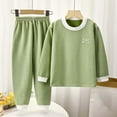 thumbnail image 2 of Gubotare Boy Kids Fall Pajamas Kids Pjs Boy Pajama Little Boy Sleepwear Soft Fabric For Children Clothes Size 5-6 (Green,5-6 Years), 2 of 4