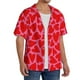 thumbnail image 2 of Fotbe Love Heart Camisa Estampada de Manga Corta para Hombre, Casual de Verano, Estilo Playero, Sin Arrugas-Medium, 2 of 5