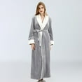 thumbnail image 2 of Clearance! robes for women terry cloth robes for women Womens Robe Soft Plush Bathrobe Fluffy Cute Long Coat Night Robe Big sales Grey, 2 of 5