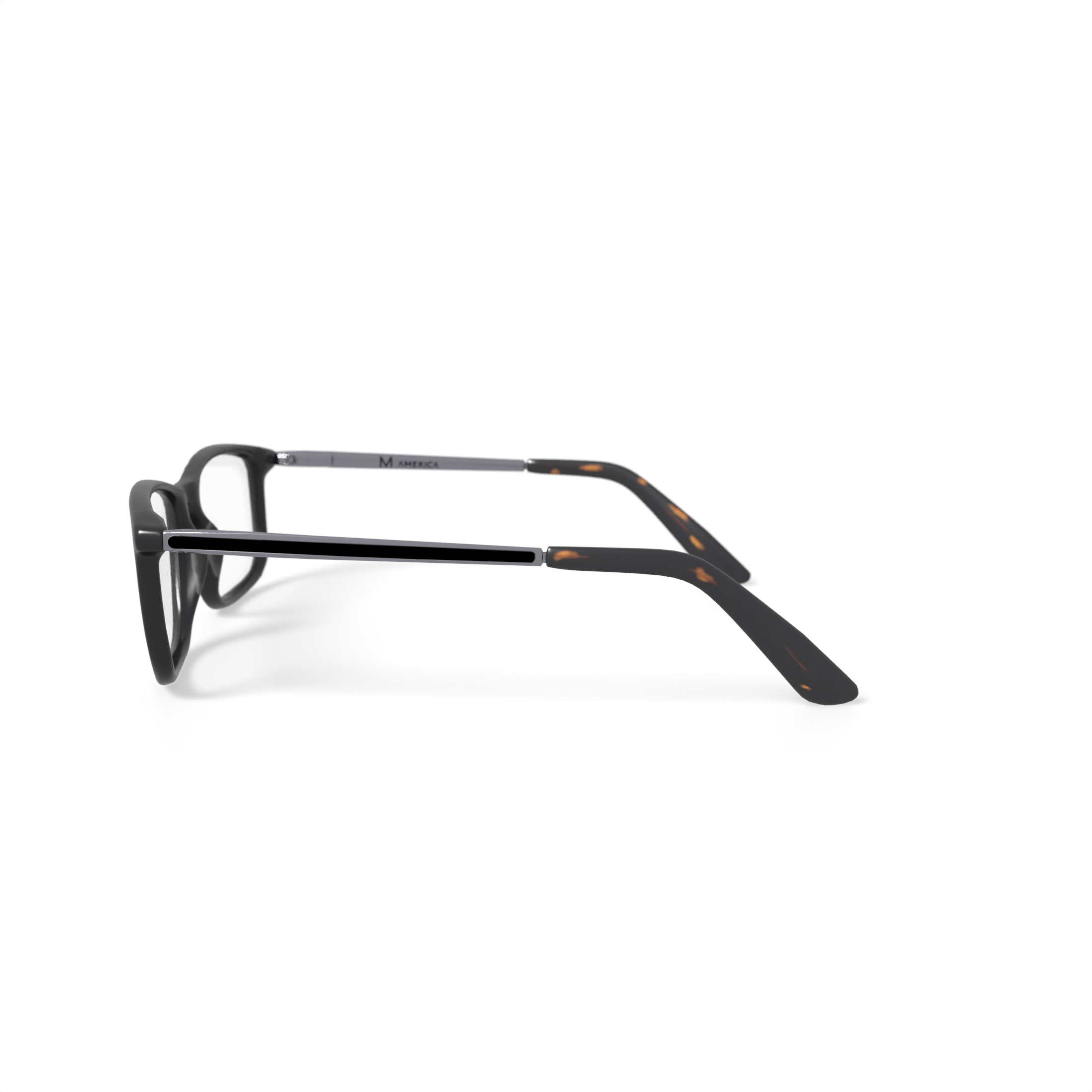 M America Men's MU116 Square Prescription Eyeglasses with Case, Brown