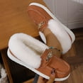 thumbnail image 5 of Dasayo Ski Womens Booties Ankle Snow Orange Furry Bow Non Slip Winter Booties Womans Shoes 37, 5 of 7