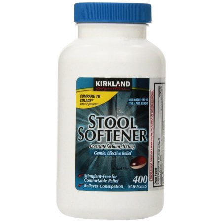 Docusate Sodium Liquid - Compare Stool Softener to Colace! - Kirkland Signature Stool Softener Docusate Sodium 100 Mg, (400 Softgels)