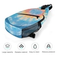 thumbnail image 5 of Full Print Chest Bag 8×15in Outer Large Bag On Both Sides Of Mesh Bag Inside Pocket Design Sponge Pad Shoulder Strap AliceBlue Tie-dye Background Rainbow Colors, 5 of 8