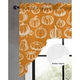 thumbnail image 2 of Orange Fall Pumpkin Swag Valances for Windows, Small Curtains Drapes, Thanksgiving Farmhouse Plants Lines Kitchen Window Curtains Over Sink Window Treatment Valance for Bedroom/Bathroom 56"x36", 2 of 5