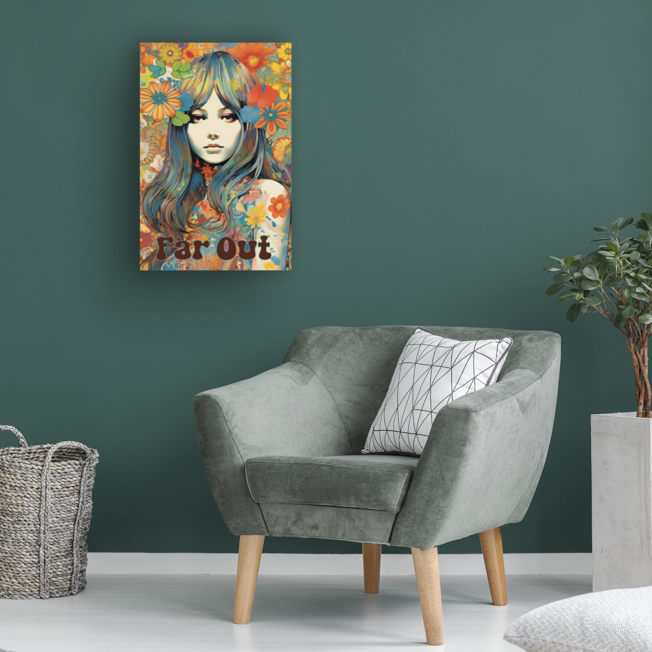 Canvas Wall Art - Sasha 'Hippie Chix III' Wall Art for Living Room, Bedroom, or Office Décor by Trademark Fine Art - 12 x 19 Inches