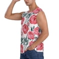 thumbnail image 3 of Goofa Rose Flowers Printed Men's Sleeveless T-Shirt - Athletic Gym Workout Tank Top for Men - Moisture-Wicking, UPF 30+ Quick-Dry Muscle Tee-Small, 3 of 8