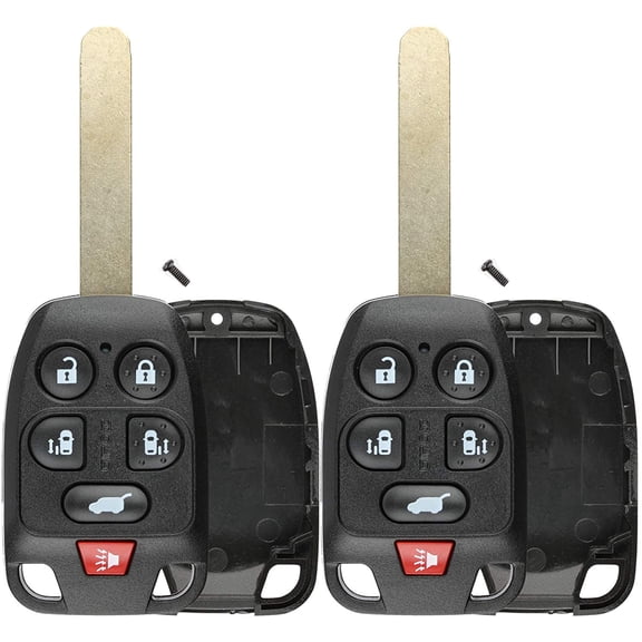 2 PACK KeylessOption Keyless Entry Remote Uncut Key Blade Fob Shell Case Cover Buttons For 2011-2013 Honda Odyssey