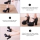 thumbnail image 5 of 1 pareja cabeza redonda boca baja tacones altos elegante hembra zapatos de tacón alto (negro), 5 of 6