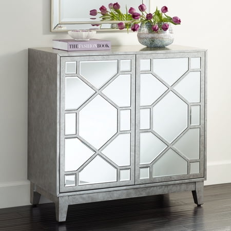 Adana 35  Wide 2-Door Gray Mirrored Cabinet by Studio 55D