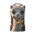 thumbnail image 6 of Picia Adorable Llama In Flowers mens Cotton Tank Undershirts , Moisture-wicking Ribbed Tanks, Lightweight Cotton Tank Undershirts-Medium, 6 of 8