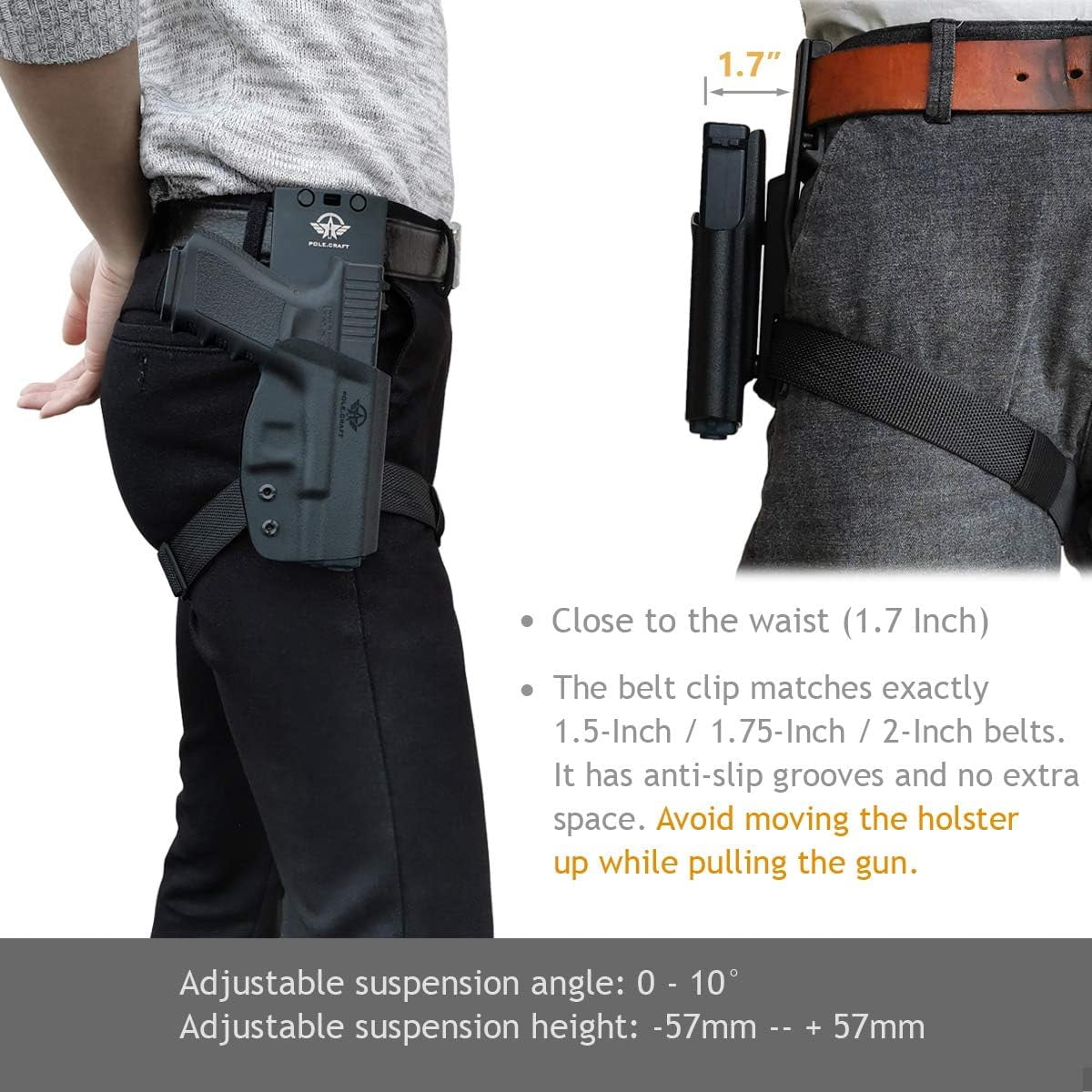 Sig P226 Holster OWB Kydex Holster Custom Fit: Sig Sauer P226 Full Size 4.4'' Barrel Pistol Case - Outside Waistband Carry / 1.5-2 Inch Belt Clip (Black, Right)