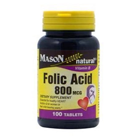 Mason Natural Folic Acid 800 Mcg Tablets - 100 Ea