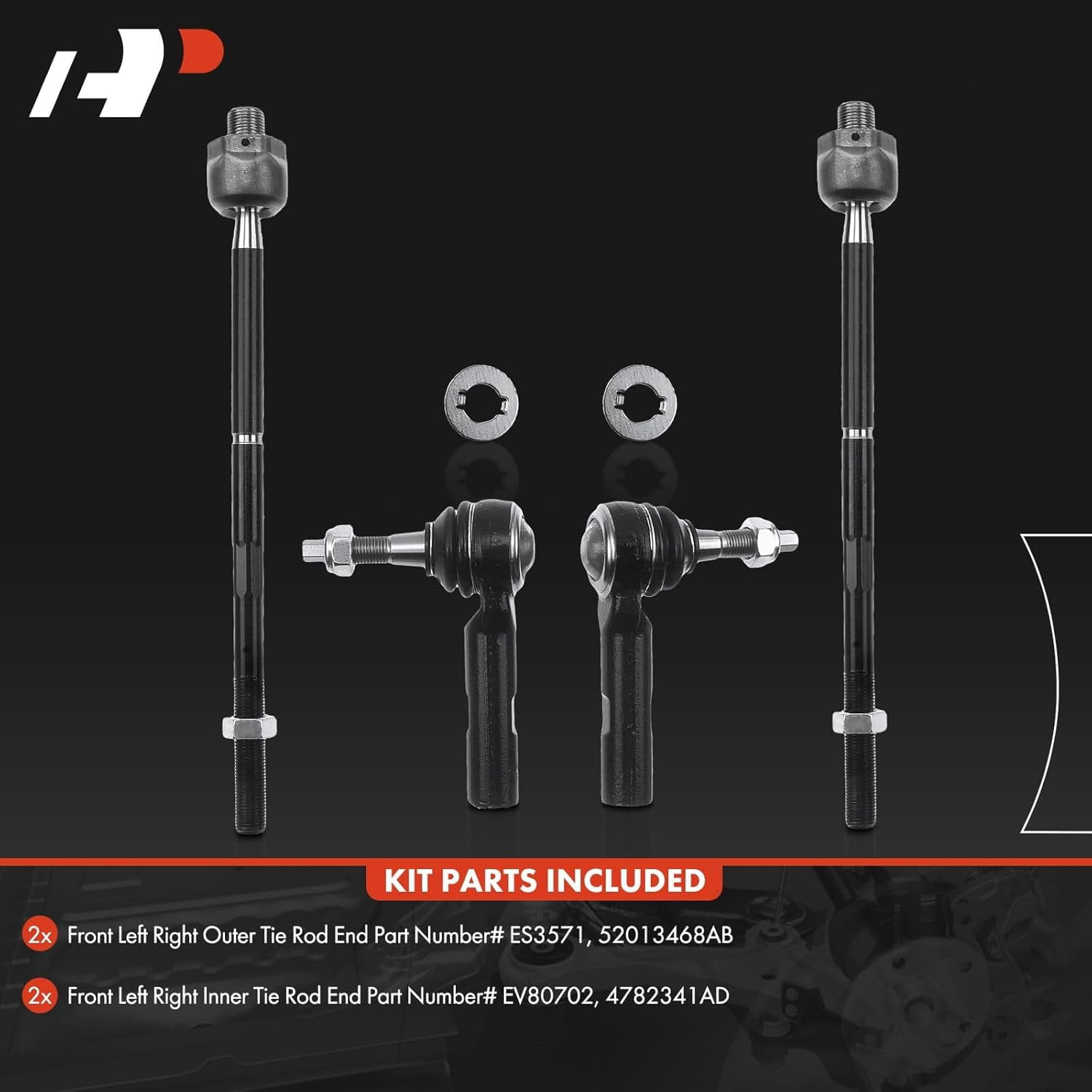 A-Premium 4Pcs Inner Outer Tie Rod End Kit Compatible with Dodge Challenger 2008-2010 Charger 2006-2010 Magnum 2005-2008 Chrysler 300 2005-2010
