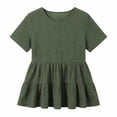 thumbnail image 3 of Uootdi Women's Tiered Ruffle Tops Short Sleeve Round Neck Blouses Casual Daily Style Soft Breathable Loose Fit Tees Gift, 3 of 6