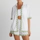 thumbnail image 1 of Blusa suelta para mujer y encaje de onda corta con cordón elegante ropa de playa de verano FLhrweasw Nuevo, 1 of 7